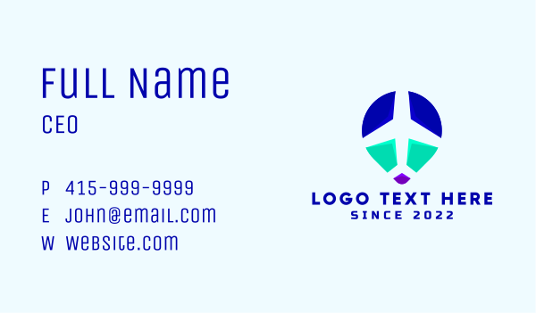 Airplane Travel Location Pin Business Card Design Image Preview