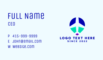 Airplane Travel Location Pin Business Card