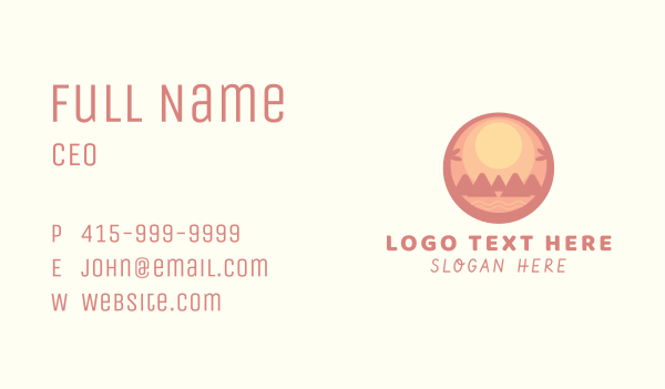 Summer Bay Island Business Card Design Image Preview