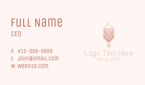Wall Hanging Tapestry Decor  Business Card Design