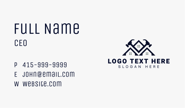 Residential Builder Hammer Business Card Design Image Preview