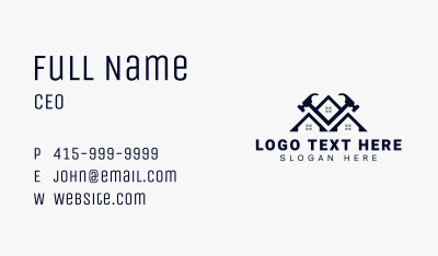 Residential Builder Hammer Business Card Image Preview