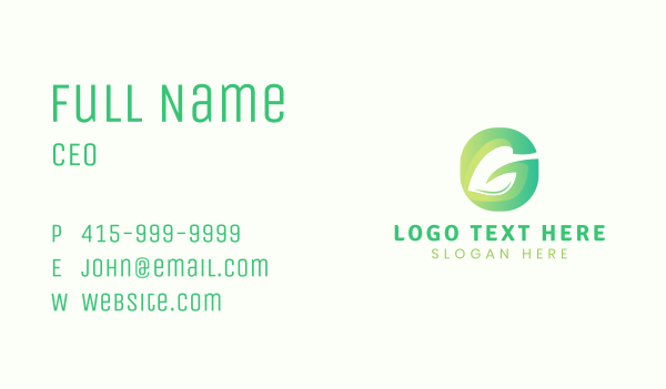 Eco Letter G Leaf Business Card Design Image Preview