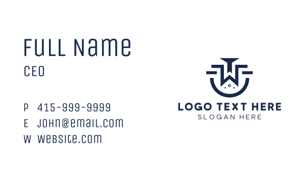Blue W Pattern Business Card Design Image Preview