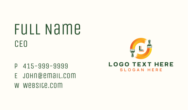 Paintbrush Home Improvement Business Card Design Image Preview