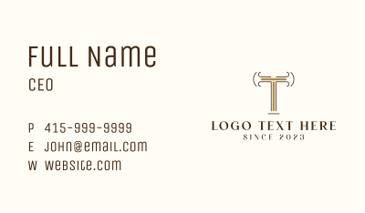 Letter T Law Firm Business Card Image Preview