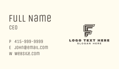 Generic Enterprise Letter F Business Card Image Preview
