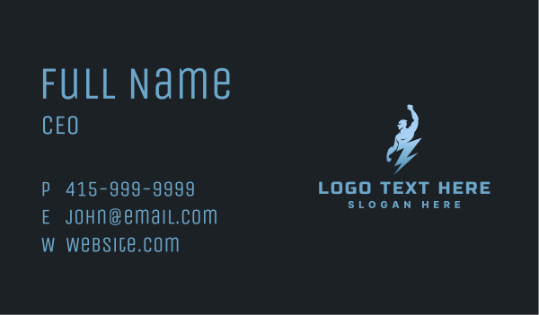 Electric Lightning Man Business Card Design Image Preview