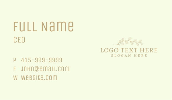 Leaf Ornament Wordmark Business Card Design Image Preview