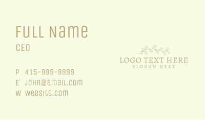 Leaf Ornament Wordmark Business Card Image Preview