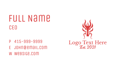 Red Mythical Dragon Business Card