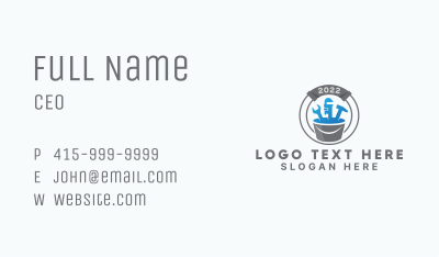 Pipe Plumbing Bucket Tools Business Card Image Preview