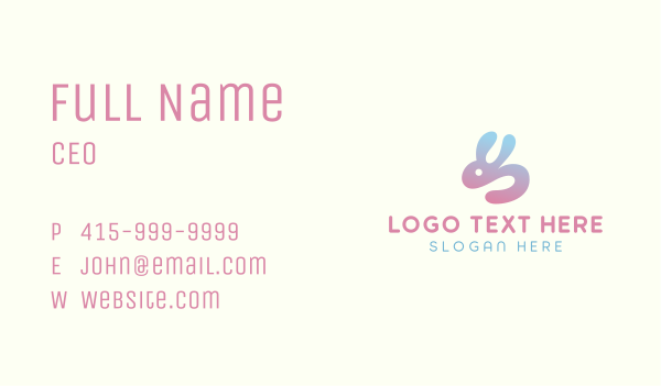 Abstract Rabbit Gradient  Business Card Design Image Preview