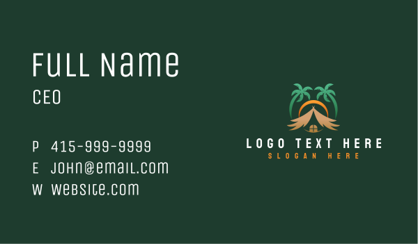Resort Outdoor Tourism Business Card Design Image Preview