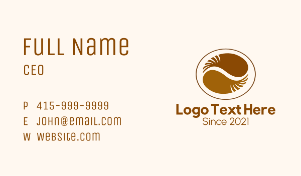 Coffee Bean Badge Business Card Design Image Preview