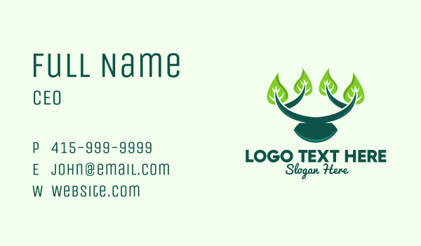 Growing Branch Leaves  Business Card Design Image Preview