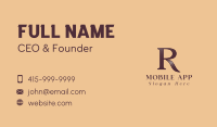 Shiny Classic Letter R Business Card Image Preview