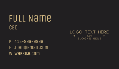 Minimalist Gold Wordmark Business Card Image Preview