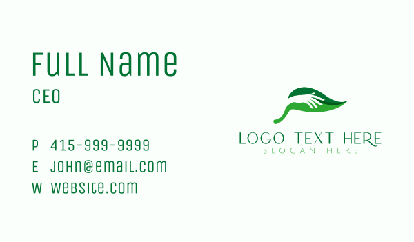 Nature Hand Leaf Business Card Design Image Preview