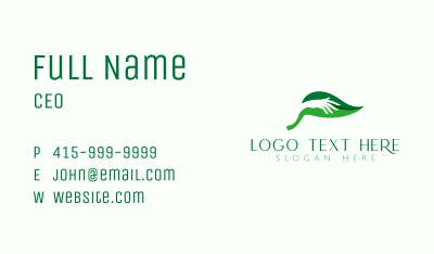 Nature Hand Leaf Business Card Image Preview