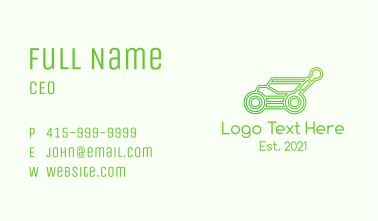Outline Lawn Mower Business Card