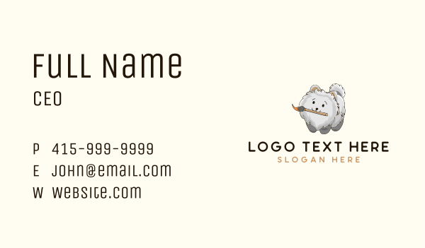 Cute Puppy Paintbrush Business Card Design Image Preview