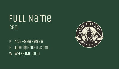 Axe Tree Logging Business Card Image Preview