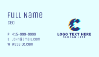 Futuristic Glitch Letter C Business Card Image Preview