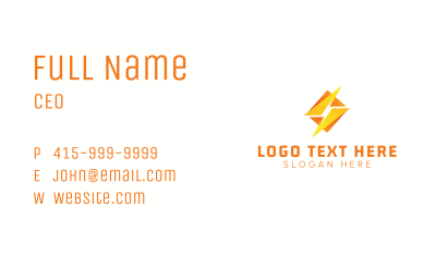 Electric Power Bolt  Business Card Image Preview