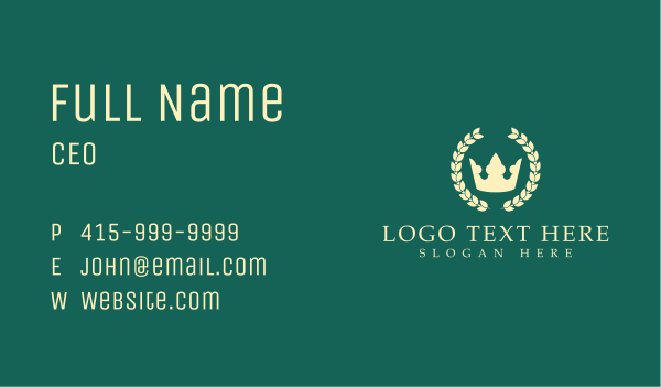 Royal Crown Garland Business Card Design Image Preview