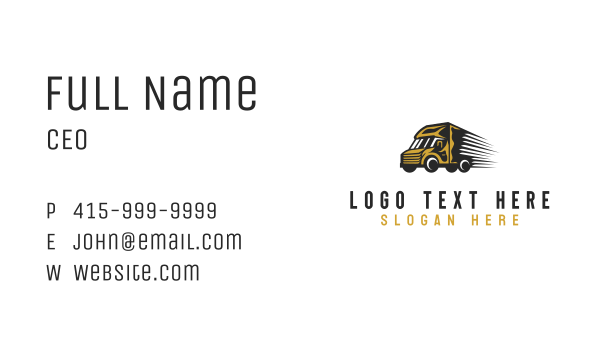 Logistic Delivery Truck Business Card Design Image Preview