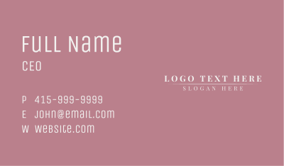 Modern Feminine Wordmark Business Card Image Preview