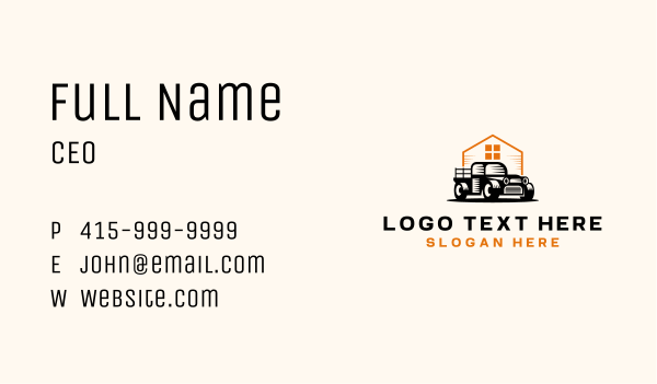 Farm Ranch Pickup Truck  Business Card Design Image Preview