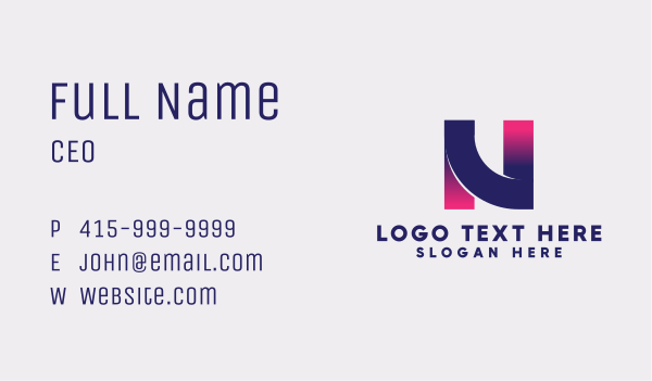 Letter N Gradient Firm Business Card Design Image Preview