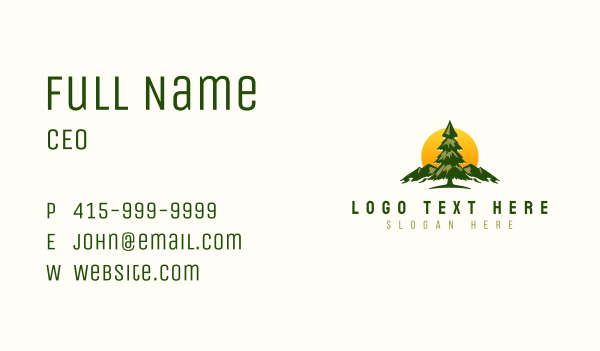 Pine Tree Mountain Business Card Design Image Preview