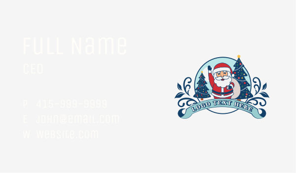 Christmas Santa Claus Mascot Business Card Design Image Preview