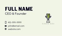 Frog Microphone Podcast Business Card Image Preview