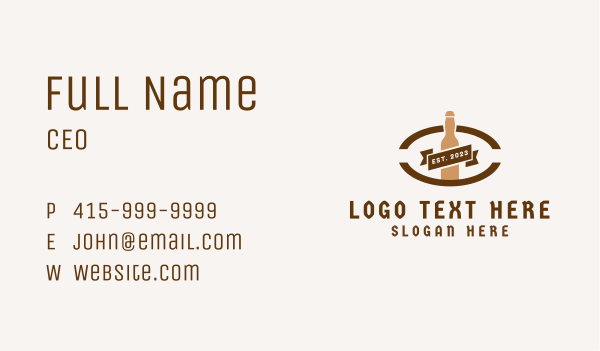 Brown Beer Tavern  Business Card Design Image Preview