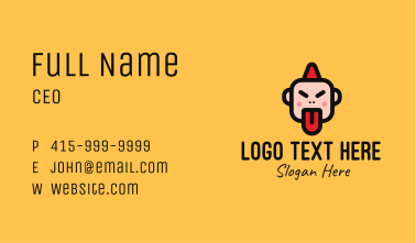 Angry Kid Mascot Business Card