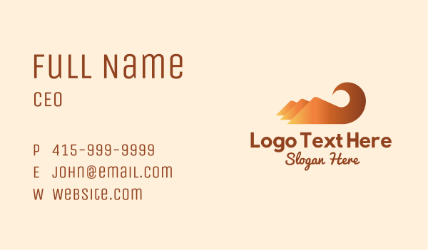 Orange Mountain Swirl Business Card Design Image Preview