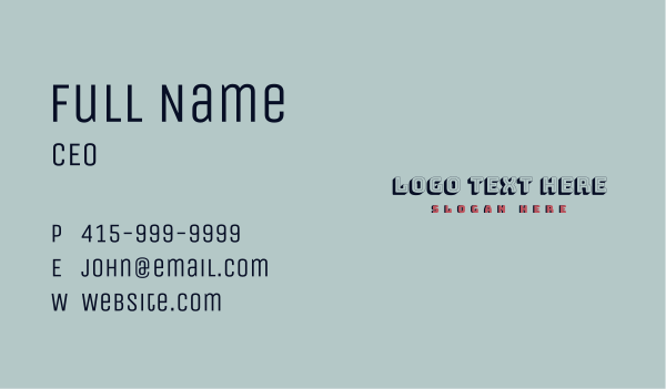 Retro Game Shadow Wordmark Business Card Design Image Preview