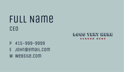 Retro Game Shadow Wordmark Business Card Image Preview
