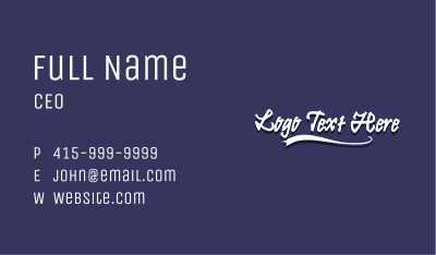 Brush Writing Wordmark Business Card Image Preview