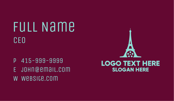 Paris Eiffel Tower Films Business Card Design Image Preview