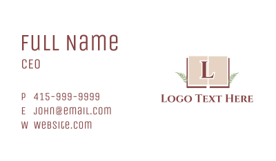 Excellence Book Letter Business Card Image Preview