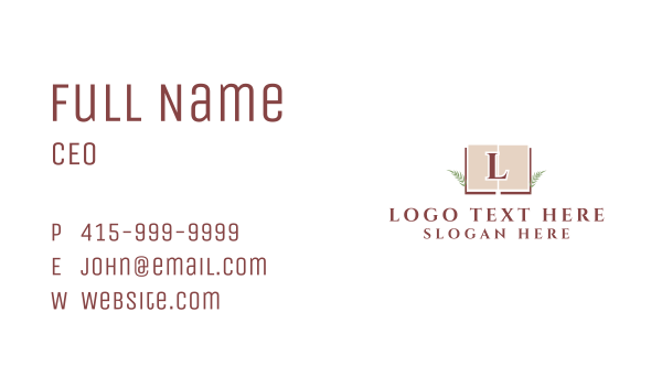 Excellence Book Letter Business Card Design Image Preview