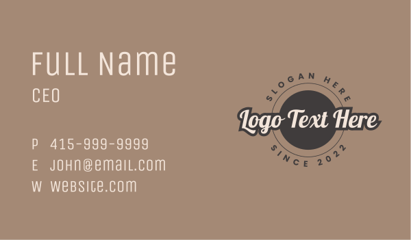 Classic Script Badge Business Card Design Image Preview