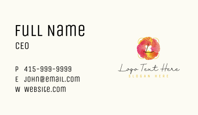 Beauty Floral Watercolor Lettermark Business Card Image Preview