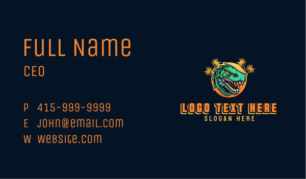 Wild Dinosaur Gaming Business Card Design Image Preview