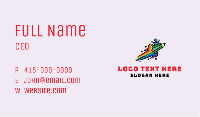 Rainbow Pencil Child Business Card Image Preview